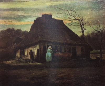 Vincent Van Gogh Cottage at Nightfall (nn04) France oil painting art